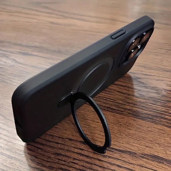 NEW Black Iphone Case w/ Standfor iPhone 13 Pro, Shockproof Hard PC Back Cover - Picture 3 of 4